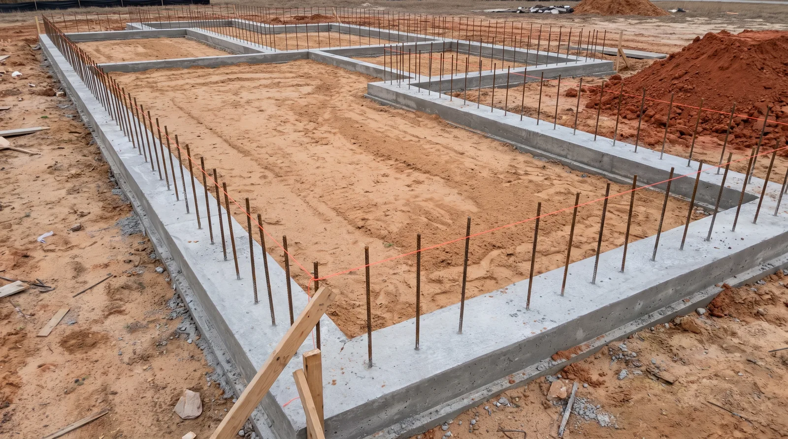 Footing and foundation work for a home addition