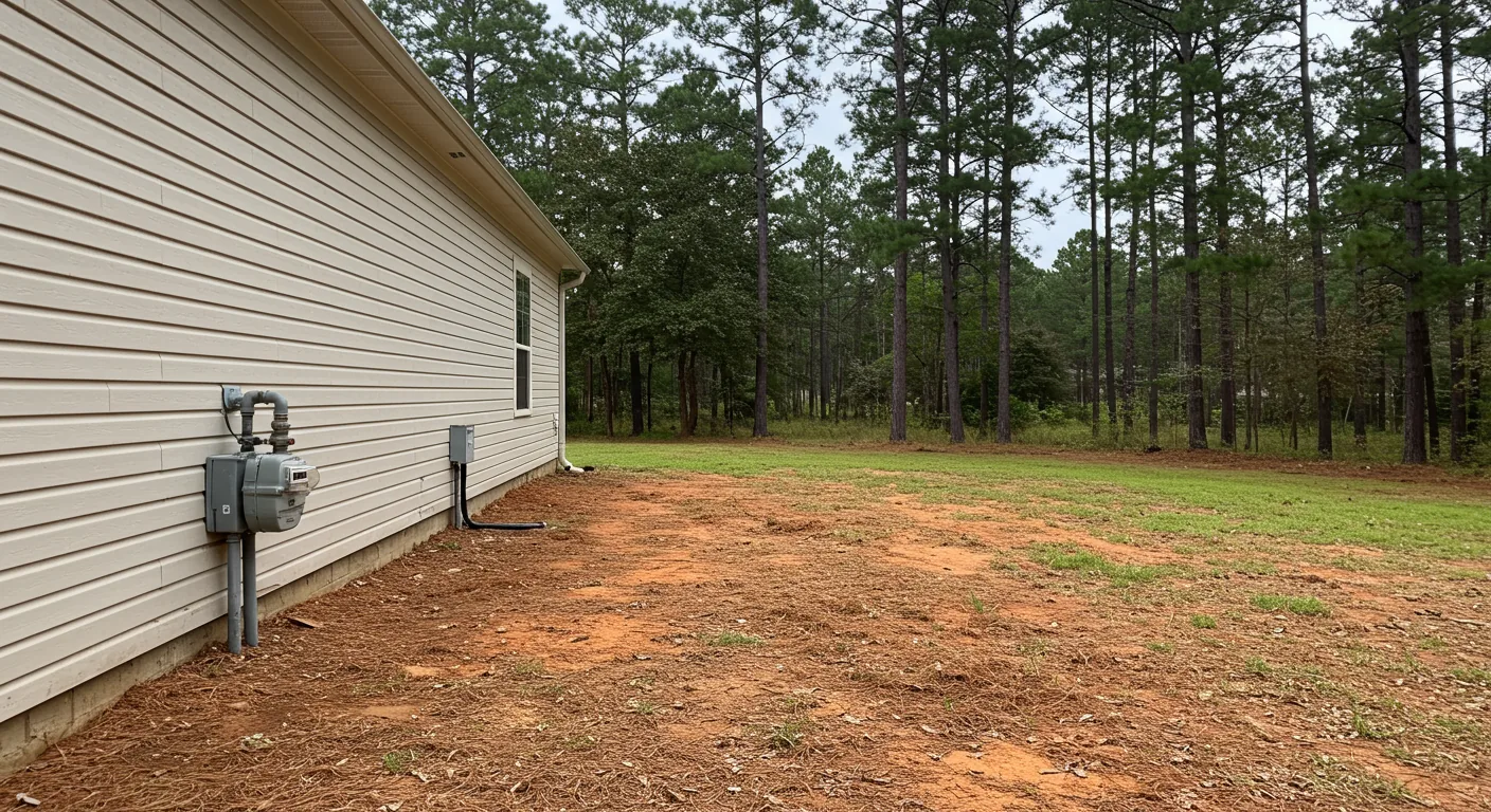 Gas, water, and electric runs located at the house before masonry starts